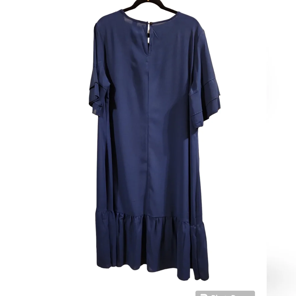 SHEIN LUNE Plus Flounce Sleeve Ruffle Hem Smock Dress Size 1X - Picture 2 of 4
